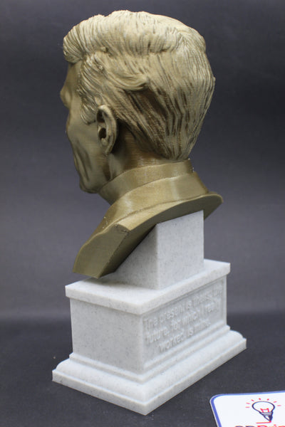 Nikola Tesla Famous Inventor, Electrical Engineer, and Futurist Sculpture Bust on Box Plinth