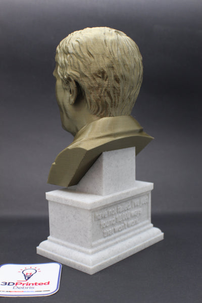 Thomas Edison Famous American Inventor and Businessman Sculpture Bust on Box Plinth