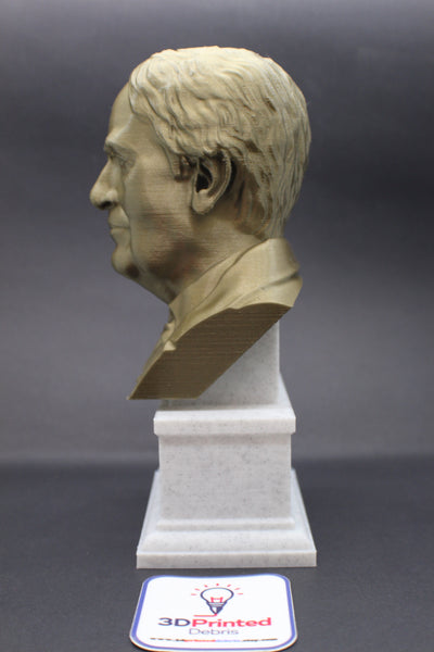 Thomas Edison Famous American Inventor and Businessman Sculpture Bust on Box Plinth