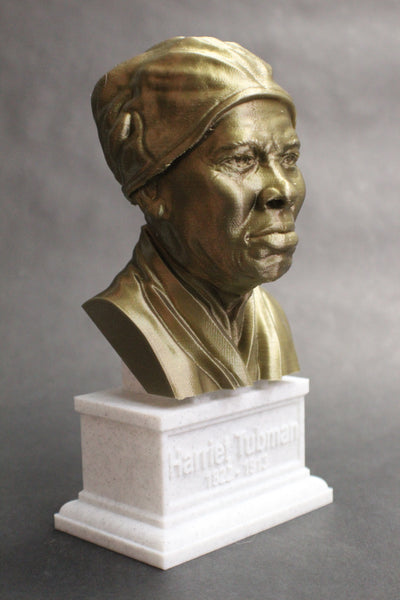 Harriet Tubman American Abolitionist and Political Activist Sculpture Bust on Box Plinth