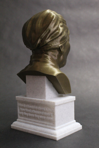 Harriet Tubman American Abolitionist and Political Activist Sculpture Bust on Box Plinth