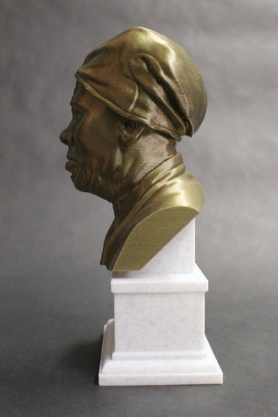 Harriet Tubman American Abolitionist and Political Activist Sculpture Bust on Box Plinth