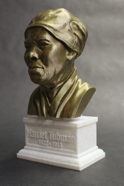 Harriet Tubman American Abolitionist and Political Activist Sculpture Bust on Box Plinth