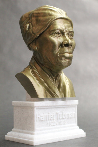 Harriet Tubman American Abolitionist and Political Activist Sculpture Bust on Box Plinth