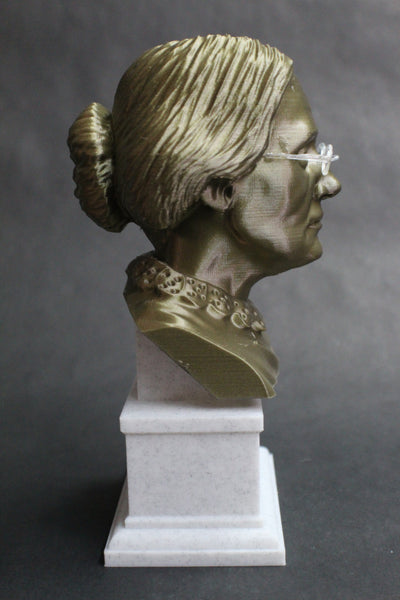 Susan B Anthony American Social Reformer and Women's Rights Activist Sculpture Bust on Box Plinth