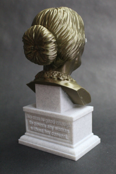 Susan B Anthony American Social Reformer and Women's Rights Activist Sculpture Bust on Box Plinth