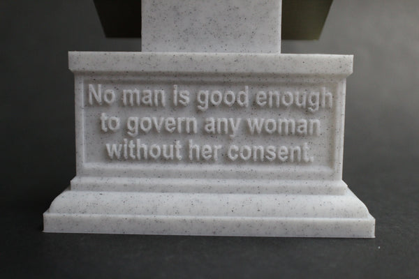 Susan B Anthony American Social Reformer and Women's Rights Activist Sculpture Bust on Box Plinth