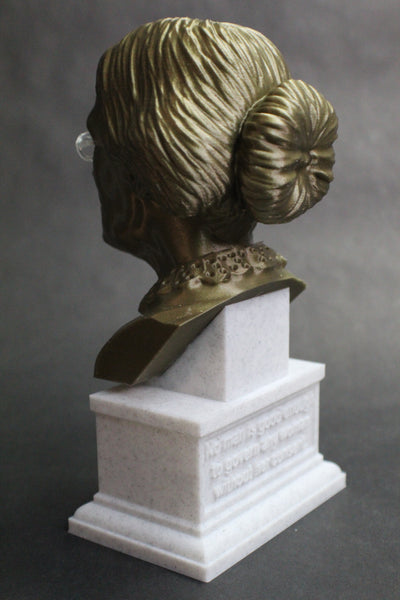 Susan B Anthony American Social Reformer and Women's Rights Activist Sculpture Bust on Box Plinth