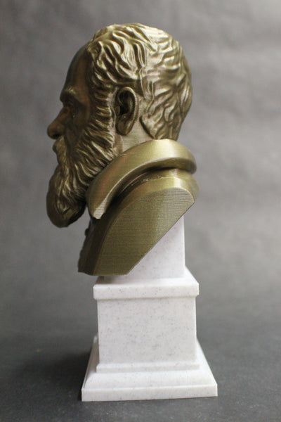 Galileo Galilei Italian Polymath, Astronomer, Physicist, and Engineer Sculpture Bust on Box Plinth
