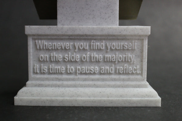 Mark Twain (Samuel Clemens), American Writer, Humorist, Entrepreneur, and Lecturer, Sculpture Bust on Box Plinth