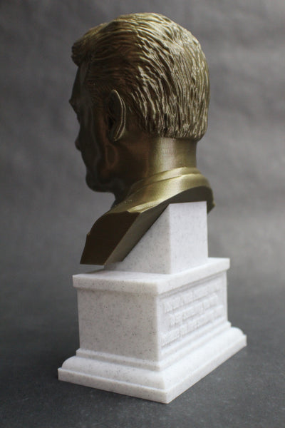 F Scott Fitzgerald, Famous American Writer, Sculpture Bust on Box Plinth