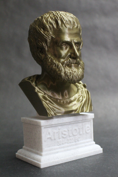 Aristotle Greek Philosopher Sculpture Bust on Box Plinth