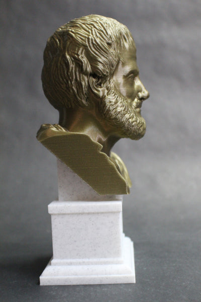 Aristotle Greek Philosopher Sculpture Bust on Box Plinth