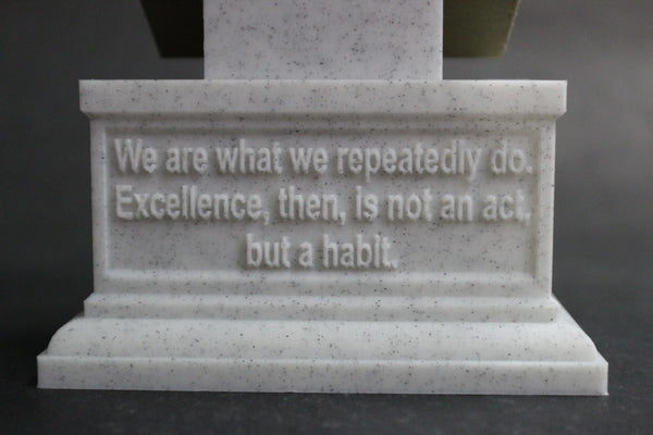 Aristotle Greek Philosopher Sculpture Bust on Box Plinth