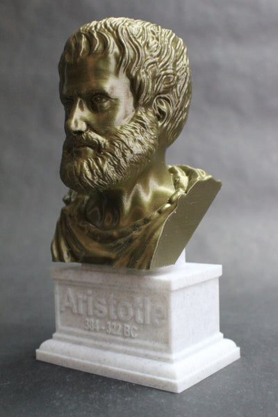 Aristotle Greek Philosopher Sculpture Bust on Box Plinth