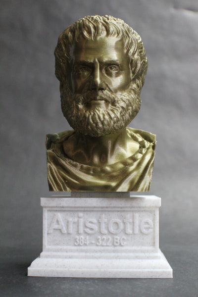 Aristotle Greek Philosopher Sculpture Bust on Box Plinth