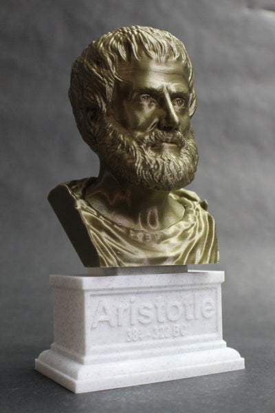 Aristotle Greek Philosopher Sculpture Bust on Box Plinth