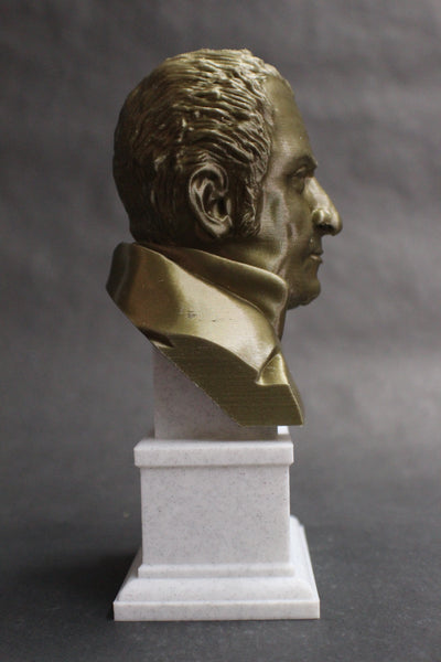 Alesandro Volta Italian Pioneer of Electricity and Power Sculpture Bust on Box Plinth