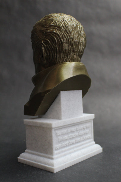 Alesandro Volta Italian Pioneer of Electricity and Power Sculpture Bust on Box Plinth