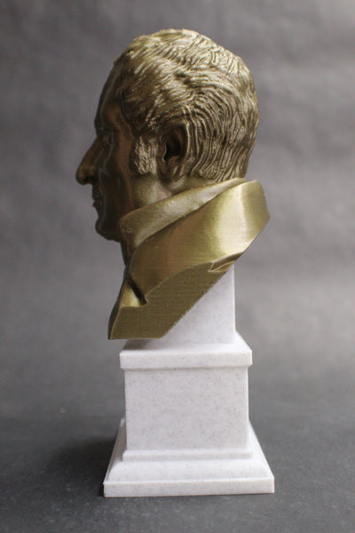 Alesandro Volta Italian Pioneer of Electricity and Power Sculpture Bust on Box Plinth