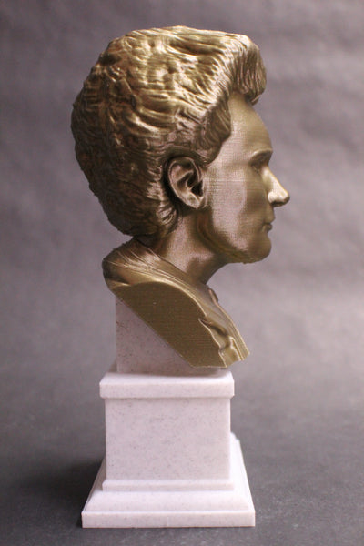 Marie Curie Polish Chemist, Nobel Prize Winner, and Researcher of Radioactivity Sculpture Bust on Box Plinth