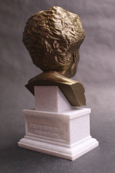 Marie Curie Polish Chemist, Nobel Prize Winner, and Researcher of Radioactivity Sculpture Bust on Box Plinth