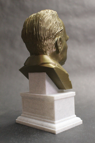 Otto Hahn Famous German Chemist, Nobel Prize Winner, and Researcher of Radioactivity Sculpture Bust on Box Plinth