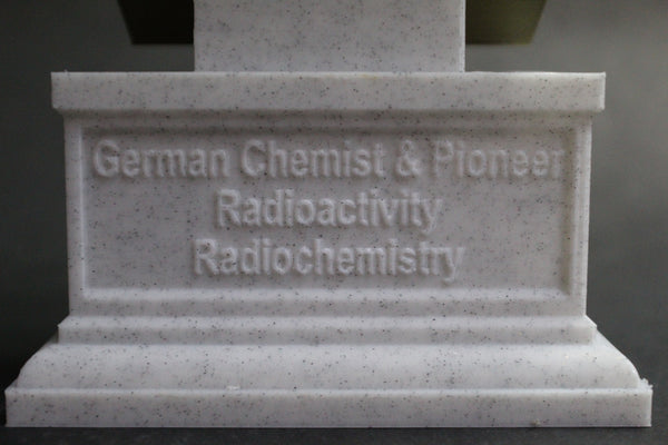 Otto Hahn Famous German Chemist, Nobel Prize Winner, and Researcher of Radioactivity Sculpture Bust on Box Plinth