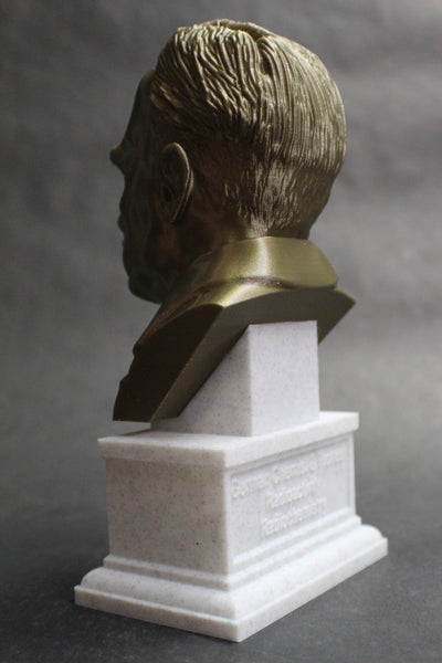Otto Hahn Famous German Chemist, Nobel Prize Winner, and Researcher of Radioactivity Sculpture Bust on Box Plinth