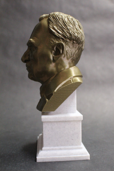 Otto Hahn Famous German Chemist, Nobel Prize Winner, and Researcher of Radioactivity Sculpture Bust on Box Plinth