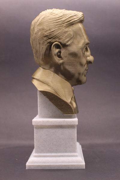 Alexander Fleming Famous Scottish Biologist, Physician, and Pharmacologist Sculpture Bust on Box Plinth
