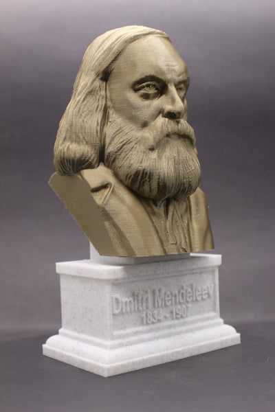 Dmitri Mendeleev Famous Russian Chemist and Inventor Sculpture Bust on Box Plinth