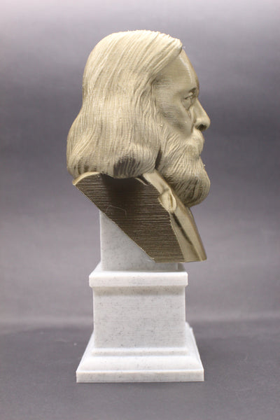 Dmitri Mendeleev Famous Russian Chemist and Inventor Sculpture Bust on Box Plinth