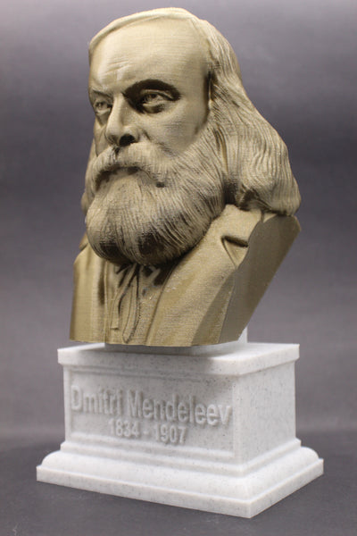 Dmitri Mendeleev Famous Russian Chemist and Inventor Sculpture Bust on Box Plinth