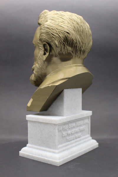 Jules Verne, Famous French Novelist, Sculpture Bust on Box Plinth