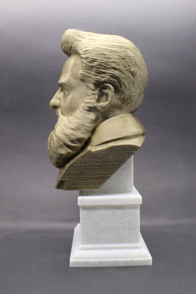 Alexander Graham Bell Famous American Inventor, Scientist, and Engineer Sculpture Bust on Box Plinth