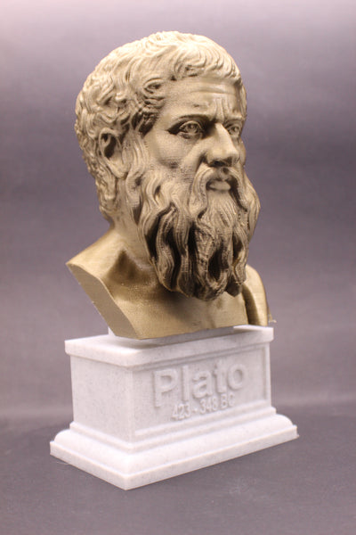 Plato Athenian Philosopher Sculpture Bust on Box Plinth