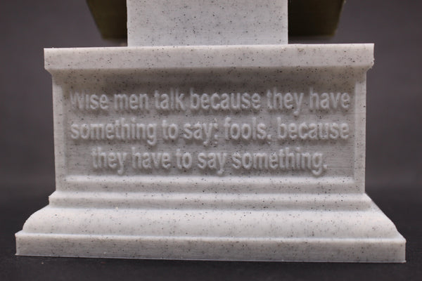 Plato Athenian Philosopher Sculpture Bust on Box Plinth