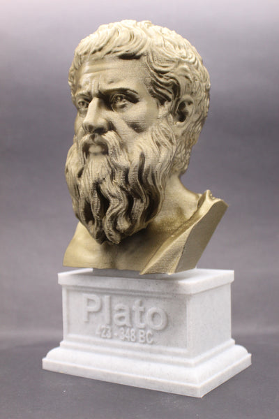Plato Athenian Philosopher Sculpture Bust on Box Plinth