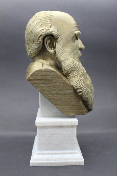 Leo Tolstoy, Famous Russian Writer, Sculpture Bust on Box Plinth