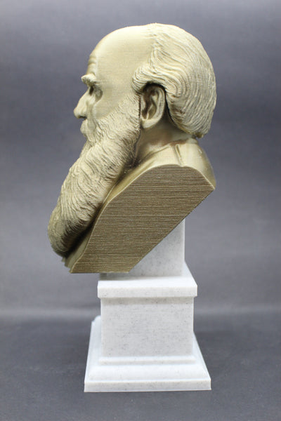 Leo Tolstoy, Famous Russian Writer, Sculpture Bust on Box Plinth