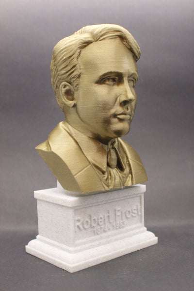 Robert Frost, American Poet, Sculpture Bust on Box Plinth