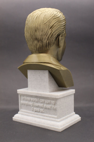 Robert Frost, American Poet, Sculpture Bust on Box Plinth