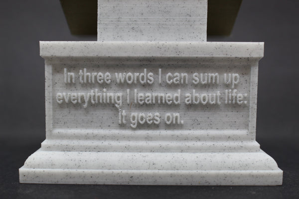Robert Frost, American Poet, Sculpture Bust on Box Plinth