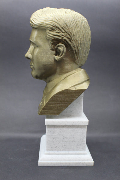 Robert Frost, American Poet, Sculpture Bust on Box Plinth
