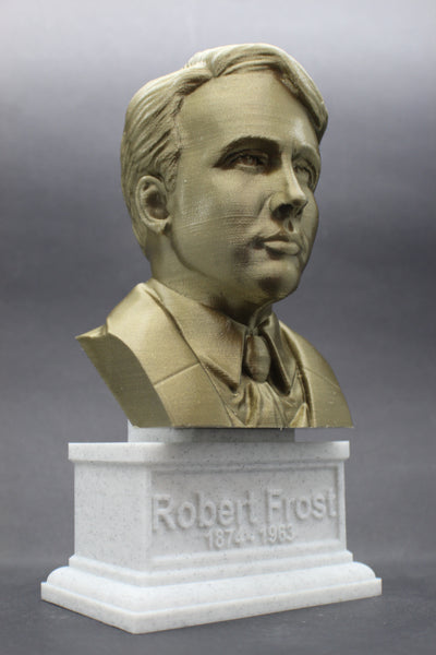 Robert Frost, American Poet, Sculpture Bust on Box Plinth