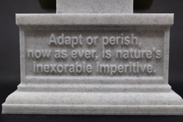 HG Wells, Famous English Writer, Sculpture Bust on Box Plinth