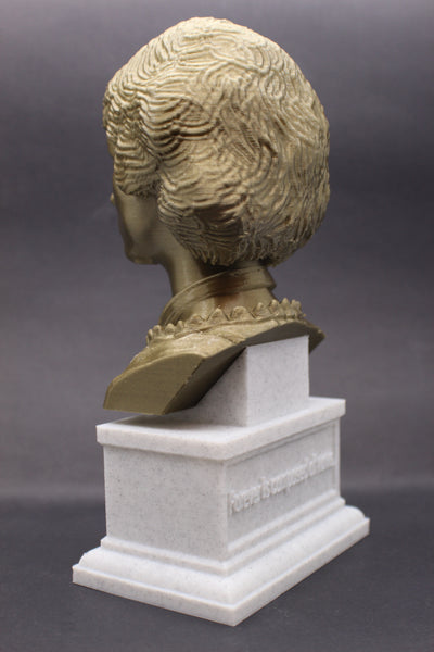 Emily Dickinson, Famous American Poet, Sculpture Bust on Box Plinth