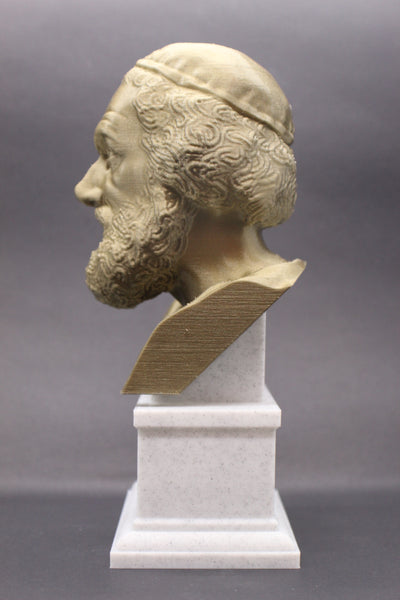 Homer Greek Author of Iliad and The Odyssey Sculpture Bust on Box Plinth