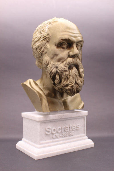 Socrates Greek Philosopher Sculpture Bust on Box Plinth